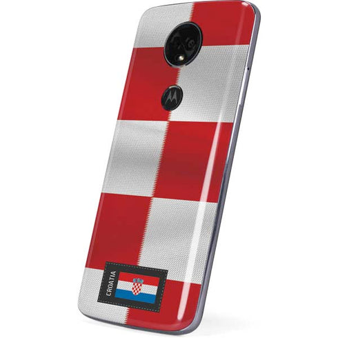Croatia Soccer Flag Moto E5 Plus Skin